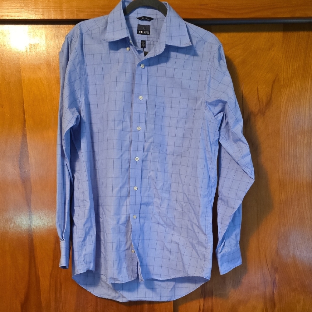 Chaps Blue Dress Shirt Classic Cotton Design